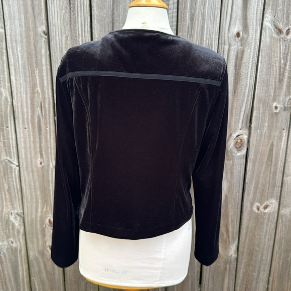 Soft Surroundings black velvet moto style jacket, size Petite Large - Picture 5 of 9